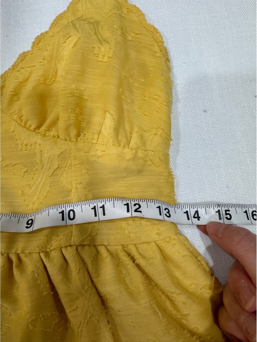 Wild Fable Yellow Floral Jacquard Tiered Mini Sundress Small - Picture 8 of 9
